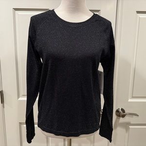 Athleta Momentum Seamless Top sparkle black NWT L